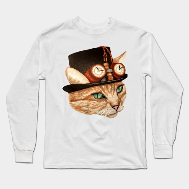 Punk Cat Long Sleeve T-Shirt by Asgardarts